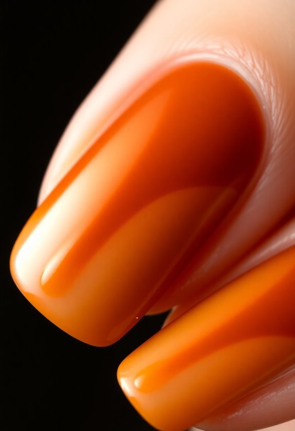 Caramel Drip Effect nails design