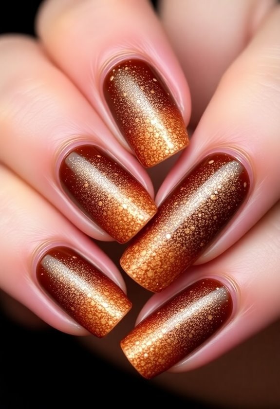 Brown Sugar Sparkles nails design