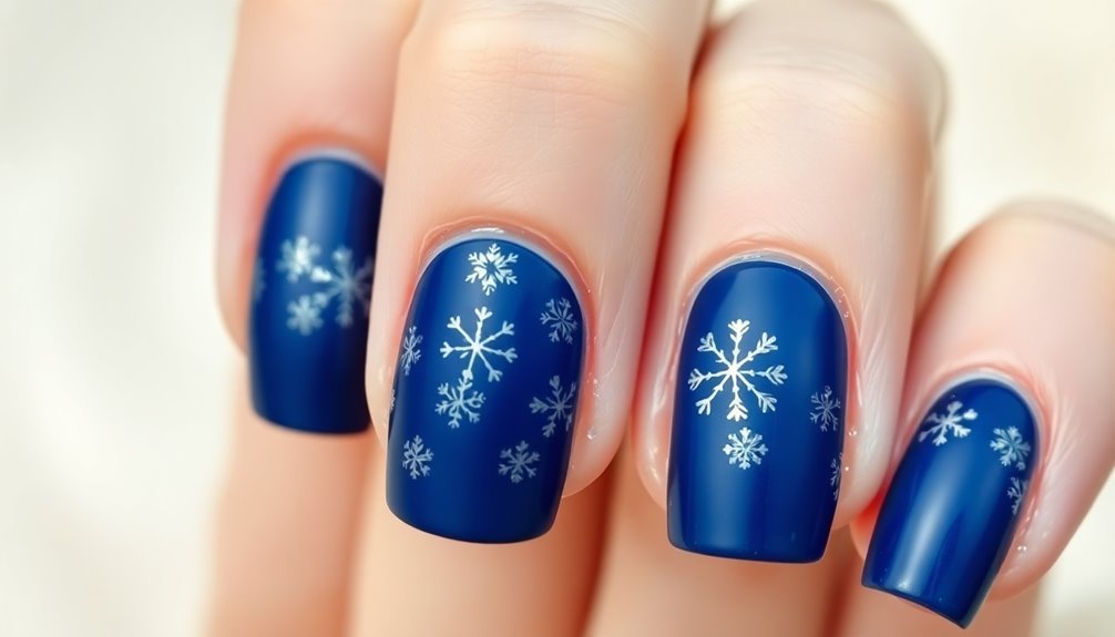 seasonal blue autumn nail designs
