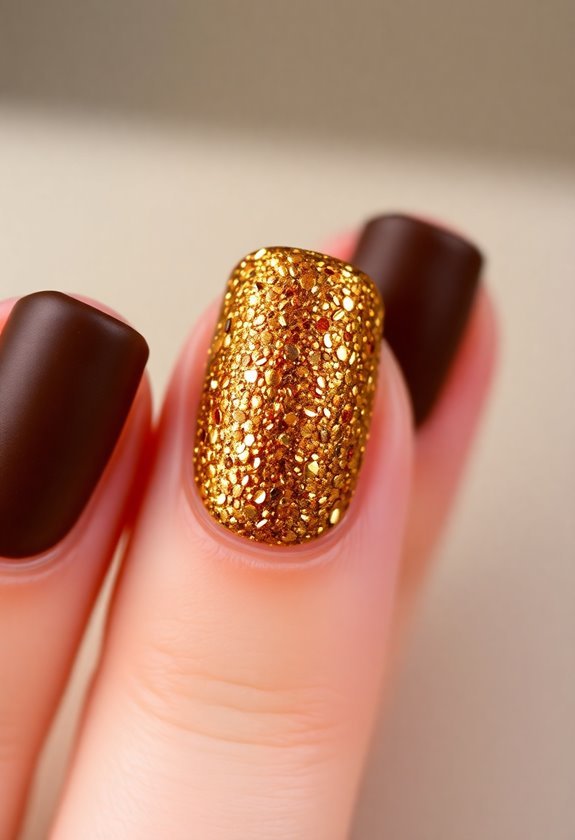 Golden Brown Glitter Accent