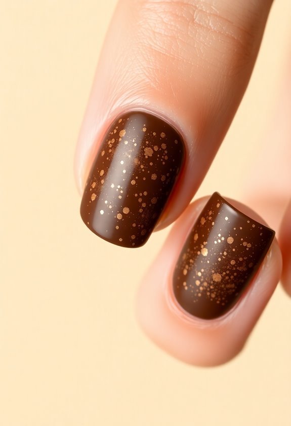 Cocoa Powder Speckles nails design