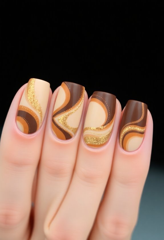 Desert Sand Swirls nails design