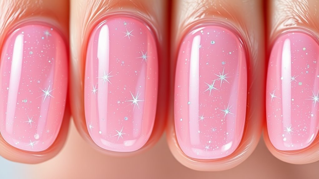 Glitter-Infused Jelly Nails