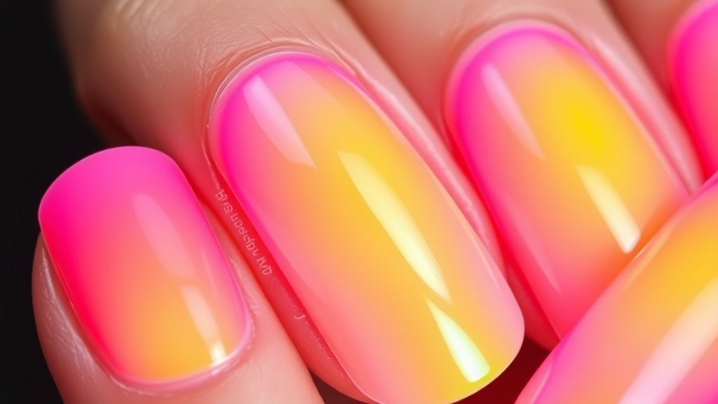 Neon Jelly Ombre Nails